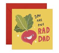 Biglietto di auguri per papà con ravanello per papà, patrigno, nonno, suocero, papà, vecchio, marito, fratello, lui, uomini, figlio, figlia, moglie, famiglia, con adesivi