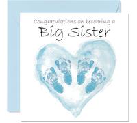 Biglietto di auguri per sorelle, con scritta "Twins Congrats Becoming" (lingua italiana non garantita) e scritta "Well Done Congratulations for New Sister", 145 mm