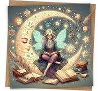 Biglietto di auguri per studiare magicamente - Biglietto di auguri per studenti, fantasia, lettura, libri, biglietto di compleanno per ragazze, donne,