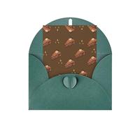 Biglietto di auguri per torta con quadrati di cioccolato, pagina interna bianca, busta inclusa, 10 cm x 15 cm.