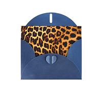 Biglietto di auguri perlato a righe MJHKXLJ blu su leopardi, busta inclusa, perfetto per Natale, compleanni, San Valentino, matrimoni e molto altro ancora