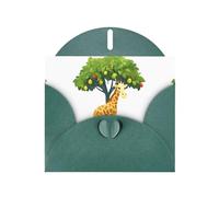 Biglietto di auguri perlato verde scuro con giraffa MJHKXLJ dal pero, busta inclusa, perfetto per Natale, compleanni, San Valentino, matrimoni e molto altro ancora