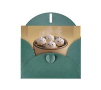 Biglietto di auguri perlato verde scuro con polpette di carne MJHKXLJ in un vapore, busta inclusa, perfetto per Natale, compleanni, San Valentino, matrimoni e molto altro ancora