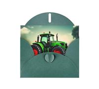 Biglietto di auguri perlato verde scuro con stampa a tema trattore MJHKXLJ - busta inclusa, perfetto per Natale, compleanni, San Valentino, matrimoni e molto altro ancora