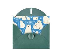 Biglietto di auguri perlato verde scuro con stampa di orso polare MJHKXLJ - busta inclusa, perfetto per Natale, compleanni, San Valentino, matrimoni e molto altro ancora
