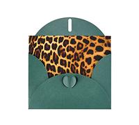Biglietto di auguri perlato verde scuro con strisce MJHKXLJ su leopardi, busta inclusa, perfetto per Natale, compleanni, San Valentino, matrimoni e molto altro ancora