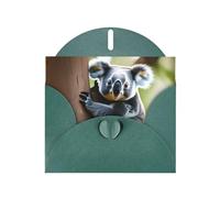 Biglietto di auguri perlato verde scuro MJHKXLJ che abbraccia l'albero koala, busta inclusa, perfetto per Natale, compleanni, San Valentino, matrimoni e molto altro ancora