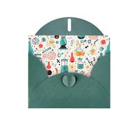 Biglietto di auguri perlato verde scuro MJHKXLJ con stampa chimica, busta inclusa, perfetto per Natale, compleanni, San Valentino, matrimoni e molto altro ancora