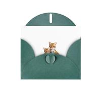 Biglietto di auguri perlato verde scuro MJHKXLJ I love you leopardo con stampa di gatto - busta inclusa - perfetto per Natale, compleanni, San Valentino, matrimoni e molto altro ancora