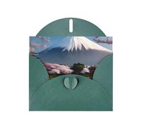 Biglietto di auguri perlato verde scuro MJHKXLJ Mt. Fuji all'inizio della primavera, busta inclusa, perfetto per Natale, compleanni, San Valentino, matrimoni e molto altro ancora
