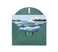 Biglietto di auguri perlato verde scuro MJHKXLJ Waves lapping at the rocks Prints, busta inclusa, perfetto per Natale, compleanni, San Valentino, matrimoni e molto altro ancora