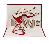 Biglietto di auguri pop-up 3D con albero dell'amore e cuore, biglietto di invito per feste di compleanno, regalo per la persona amata