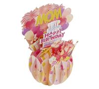 Biglietto di auguri pop-up 3D fatto a mano colorato per la festa della mamma, biglietto di auguri creativo e squisito per il compleanno della mamma, bellissimo biglietto di auguri pop-up per il