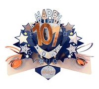 Biglietto di auguri pop-up con scritta "Happy 101st Birthday 101 Today" Love Kate's Pop Up Cards Him POP204MC101