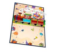 Biglietto di auguri pop-up creativo con treno per compleanno, biglietto di auguri innovativo per celebrazioni, biglietti regalo di compleanno creativi