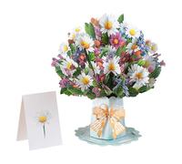 Biglietto di auguri pop-up di carta con fiori 3D, biglietto di auguri pop-up per mamma, sorella, figlia, moglie, festa della mamma, festa degli insegnanti, San Valentino (piccole margherite)