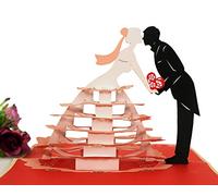 Biglietto di auguri pop-up per anniversario di matrimonio, con dettagli perfetti, pieno di amore e felicità, ottima scelta per amanti, marito o moglie, per San Valentino Groom & Bride Kissing IT
