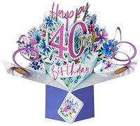 Biglietto di auguri pop-up per il 40° compleanno, originale Second Nature, biglietto pop-up 3D