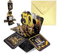 Biglietto di auguri pop-up per il 50° compleanno, per donne, uomini, per lui e per i 50 anni, regalo di compleanno, per maschi e femmine, biglietto di auguri pop-up 3D, con note e busta, per figlia