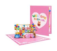 Biglietto di auguri popup per neonati con disegni di colori vivaci
