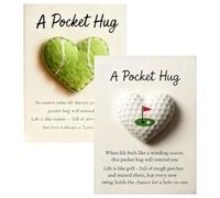 Biglietto di auguri positivo | regalo di incoraggiamento a tema golf con pietra a forma di cuore | biglietto ispiratore per donne, amici, bambini, nonni | per compleanno, chiesa, giorno del
