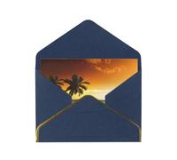 Biglietto di auguri romantico con buste, motivo: alberi di cocco al tramonto sulla spiaggia, con buste, per un amico intimo, Phnom Penh Pearl Paper