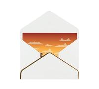 Biglietto di auguri romantico con elefanti e giraffa al tramonto, con buste, da inviare ad un amico intimo, Phnom Penh Pearl Paper Biglietto di auguri