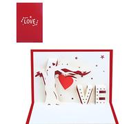 Biglietto di auguri romantico con elegante design a forma di luna, per San Valentino, anniversari, compleanni, qualità premium per coppie, amici, esprimere amore, premuroso