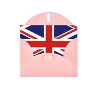 Biglietto di auguri rosa con buste, stampa bandiera del Regno Unito, biglietti vuoti per compleanno, matrimonio, incoraggiamento, occasioni benedette