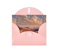 Biglietto di auguri rosa DLXW il deserto rosso dorato per Natale, compleanno dei bambini, San Valentino, anniversario di matrimonio e invito per feste