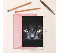 Biglietto di auguri rosa - Stampa di gatti bianco biglietto benedetto per compleanno, matrimonio, San Valentino e invito a una festa