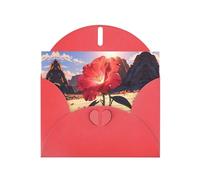 Biglietto di auguri rosso con buste, stampa con rosa rossa nel deserto, biglietti vuoti per compleanno, matrimonio, incoraggiamento, occasioni benedette