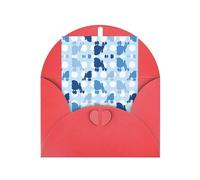 Biglietto di auguri rosso elegante blu con stampa a pois con busta abbinata, design benedetto bianco per compleanno, matrimonio