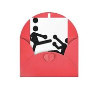 Biglietto di auguri rosso - Kickboxing stampato vuoto biglietto benedetto per compleanno, matrimonio, San Valentino e invito a una festa