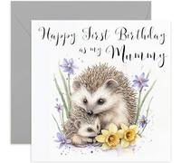 Biglietto di auguri speciale per il primo compleanno della mamma del bambino, con scritta in lingua inglese "First Birthday As My Mummy" riccio, regalo per lei, per moglie da bambino, biglietto