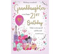 Biglietto di auguri tradizionale per compleanno nipote per 21 anni, 25,4 x 17,8 cm Piccadilly Greetings