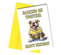 Biglietto di auguri ufficiale Burley Banksey Leeds United, Bulldog in Team Kit Illustrazione, interno bianco #1705