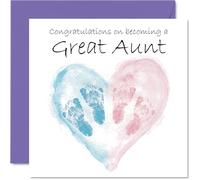 Biglietto di auguri unisex per la prozia - Twins Congrats Becoming - Well Done Congratulations Card for New Great Aunt, 145 mm Welcome To The World
