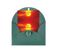 Biglietto di auguri verde scuro - Biglietto di auguri bianco con stampa alba rossa per compleanno, matrimonio, San Valentino e invito a feste