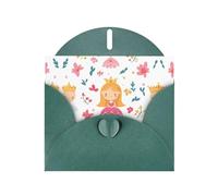 Biglietto di auguri verde scuro con buste, con stampa di fiabe in cartoni animati, biglietti vuoti per compleanno, matrimonio, incoraggiamento, occasioni benedette