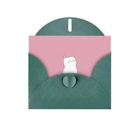 Biglietto di auguri verde scuro con buste: vesti come un simpatico gattino, biglietti vuoti per compleanno, matrimonio, incoraggiamento, occasioni benedette