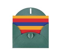 Biglietto di auguri verde scuro con stampa della bandiera dell'Armenia WHJSHOP - Carta perlescente di alta qualità su entrambi i lati, effetto perlato, busta di carta perlata con fibbia d'amore