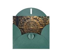 Biglietto di auguri verde scuro JKIEGOQ Maya Calendar End of The World Stampe 10,2 x 15,2 cm per Natale, San Valentino, matrimonio, inviti per feste