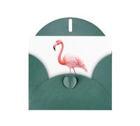 Biglietto di auguri verde scuro WHJSHOP Flamingo che tocca delicatamente l'acqua - Carta perlescente di alta qualità a doppia faccia effetto perla con fibbia d'amore busta di carta perlata