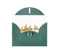 Biglietto di auguri verde scuro WHJSHOP Flower Thorn Pumpkin Prints - Carta perlescente di alta qualità a doppio lato effetto perla con fibbia d'amore busta di carta perlata