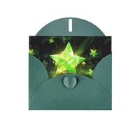 Biglietto di auguri verde scuro YYHWHJDE verde chiaro e ombra stelle stampe 15,2 x 10,2 cm - Design unico e alla moda per varie occasioni