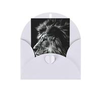 Biglietto di auguri verticale con stampa di leone (Thinking Of You Biglietto di auguri di compleanno)