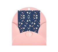 Biglietto di auguri verticale con stampa di razzo nello spazio con fibbia di amore e buste per amici, familiari