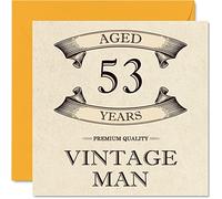 Biglietto di auguri vintage 53° compleanno da uomo età 53 anni divertente biglietto di auguri collega papà marito fidanzato zio fratello amico 145mm biglietto di auguri