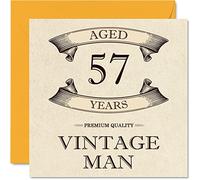 Biglietto di auguri vintage 57° compleanno da uomo età 57 anni divertente biglietto di auguri collega papà marito fidanzato zio fratello amico 145mm biglietto di auguri
